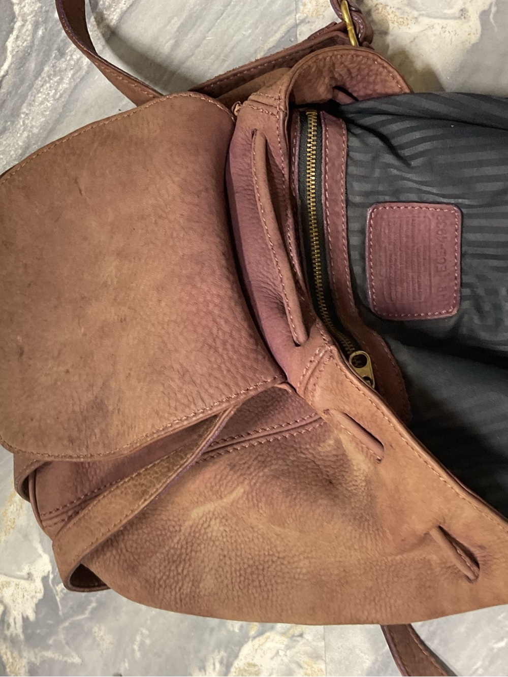 Vintage COACH Purple Elderberry Suede Nubuck Leather, Sonoma Bag, 4938 90s - Picture 13 of 15